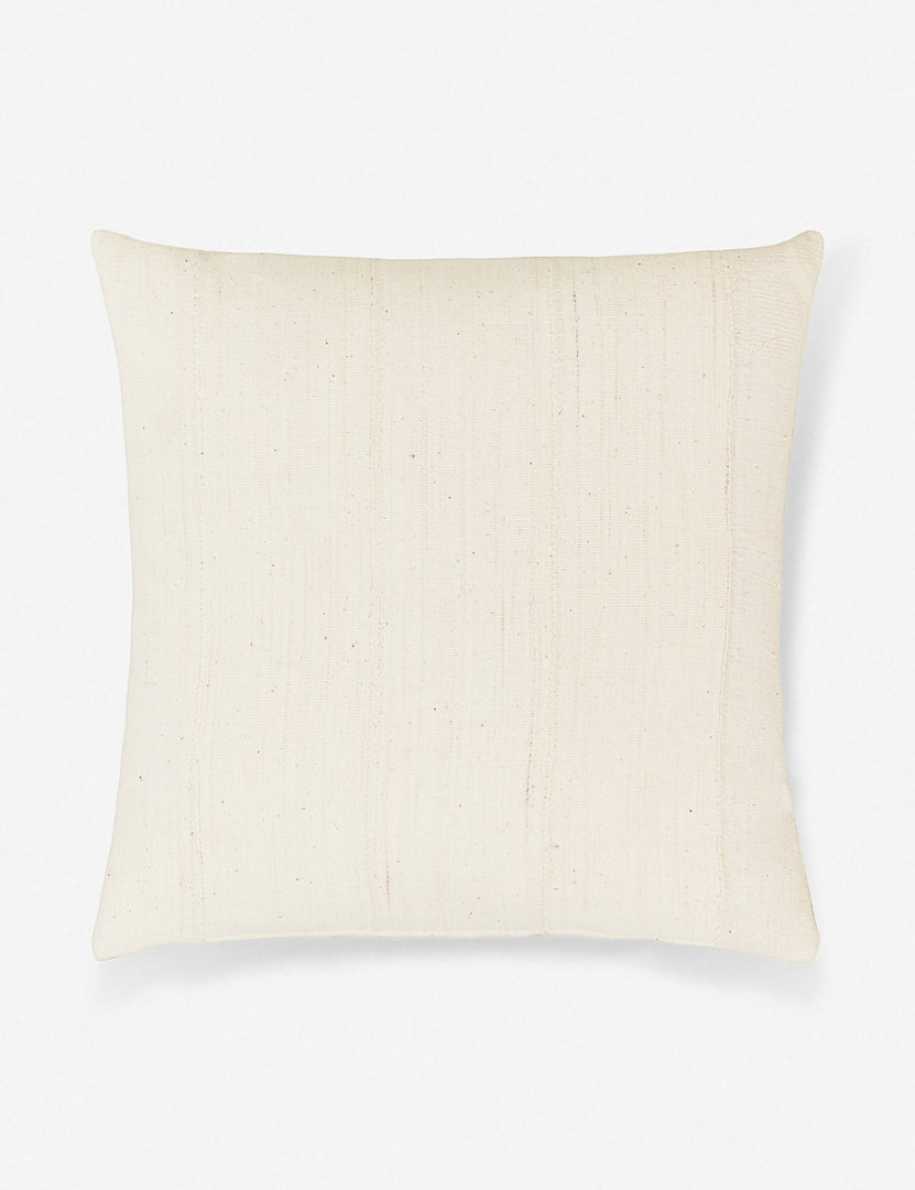 #size::20--x-20- | Norala solid white handmade square throw pillow with a hidden zipper and natural linen backing