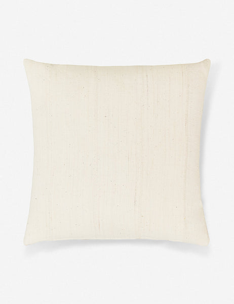 #size::20--x-20- | Norala solid white handmade square throw pillow with a hidden zipper and natural linen backing