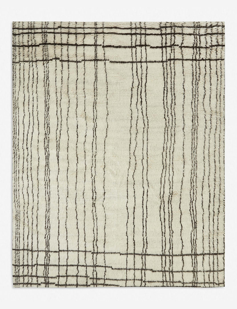 #size::6--x-9- #size::8--x-10- #size::9--x-12- #size::10--x-14- | Nora sustainable ivory moroccan rug with a brown striped pattern
