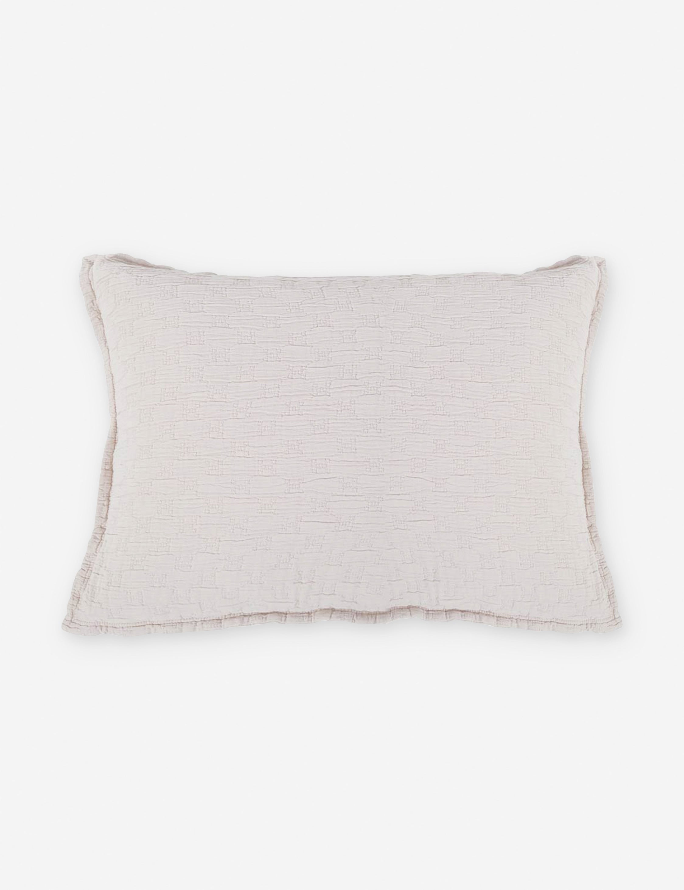 #color::blush #size::king #size::standard | Ojaj light pink cotton matelassé coverlet by pom pom at home