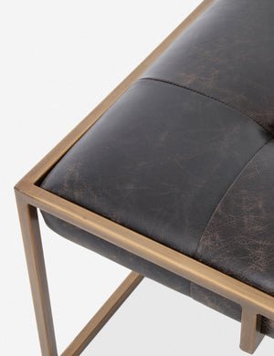 The corner of the Olwina Square Leather Coffee Table