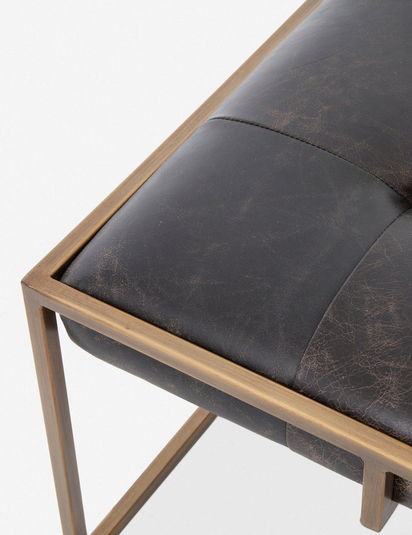 | The corner of the Olwina Square Leather Coffee Table