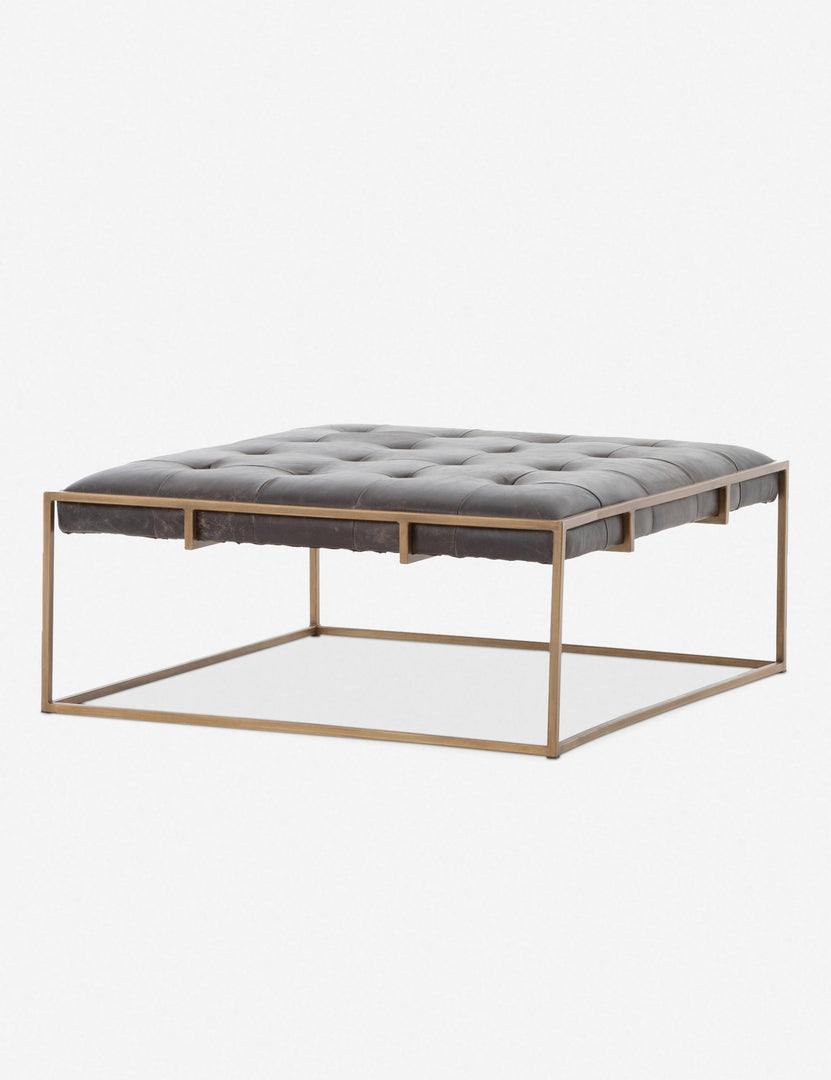 | Angled view of the Olwina Square Leather Coffee Table