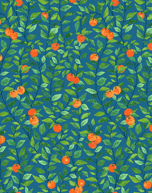 Orange Crush Peel + Stick Wallpaper by Nathan Turner, Cadet Blue Swatch