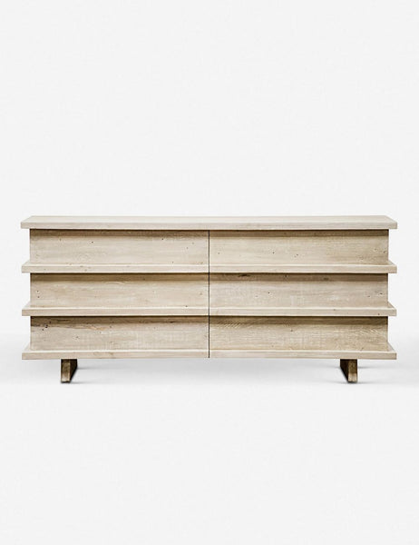 | Corliss 6-drawer white-washed wooden dresser