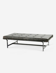 | Angled view of the Patrizia Leather Coffee Table