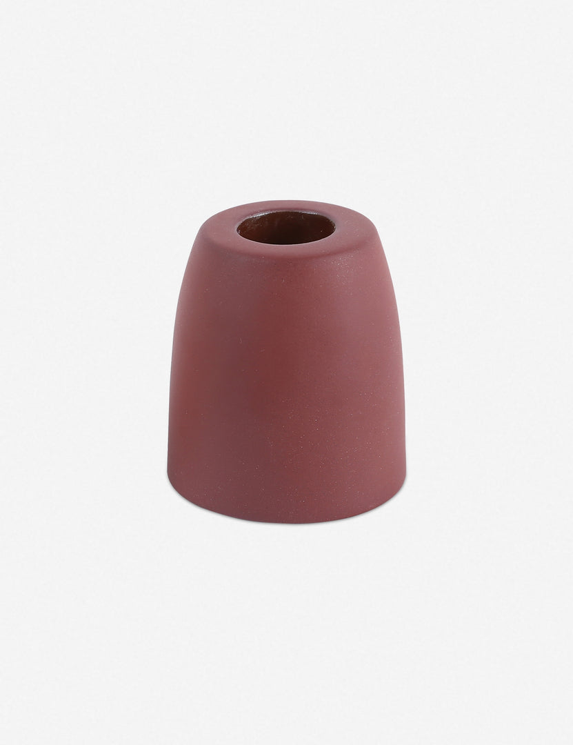 #color::earth | Mila burgundy ceramic candle holder.