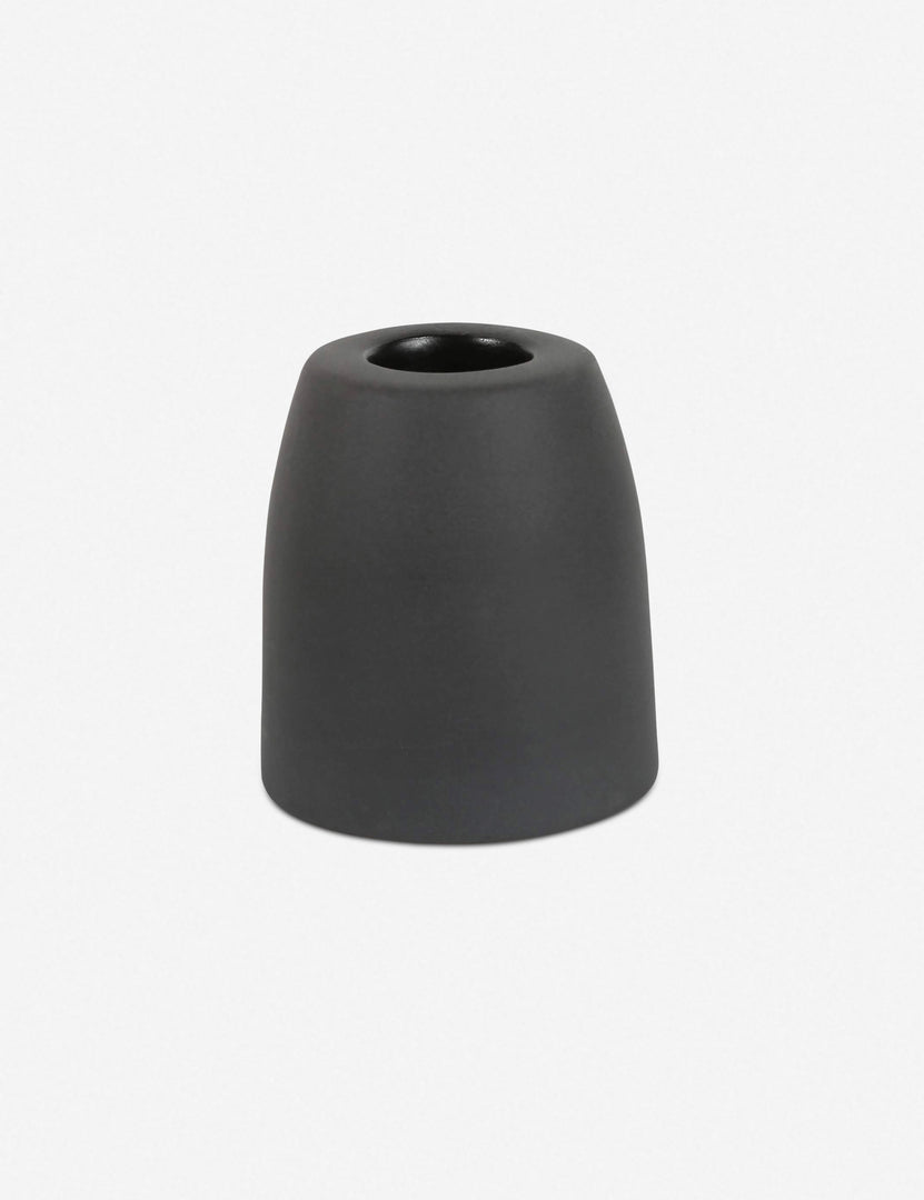 #color::smoke | Mila black ceramic candle holder.