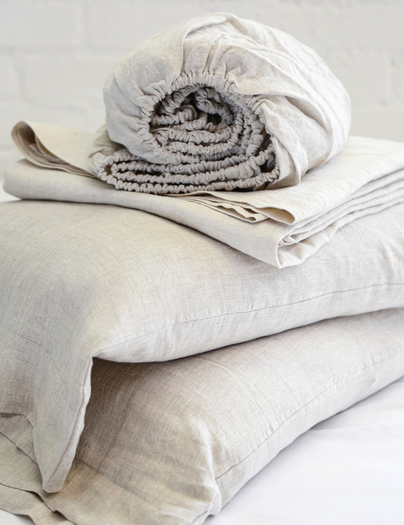 #color::flax #size::cal-king #size::king #size::queen #size::twin | Flax Linen Sheet Set by Pom Pom at Home