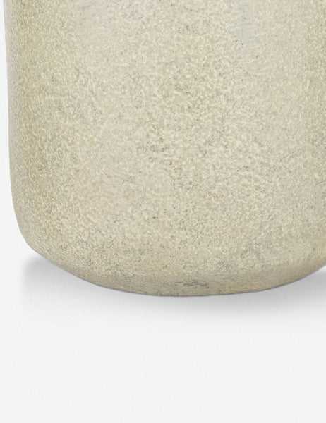 | Close-up of the base of the Langley table lamp with stone base and white finial 