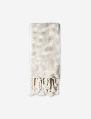 Trestles white chunky knit throw by pom pom at home