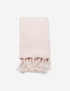 Trestles blush pink chunky knit throw by pom pom at home