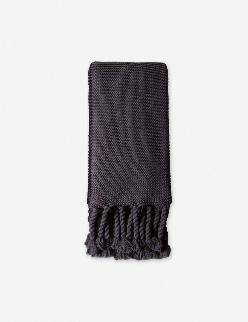 #color::midnight | Trestles midnight gray chunky knit throw by pom pom at home