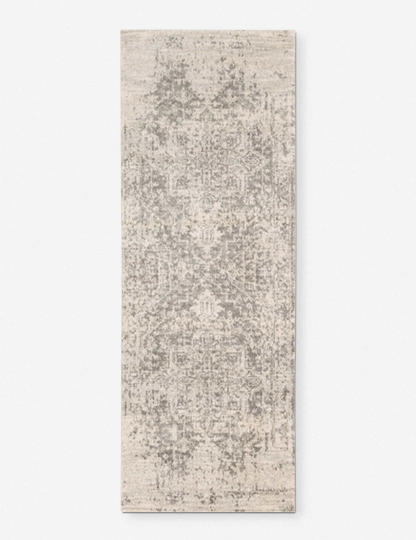 #color::stone #size::2-7--x-7-3- #size::2-7--x-10-3- #size::2-7--x-12- | Prisha bohemian style distressed stone gray rug in its runner size