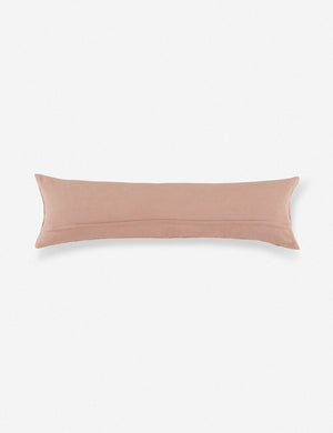 Rear view of the Vadala long lumbar pink patterned pillow