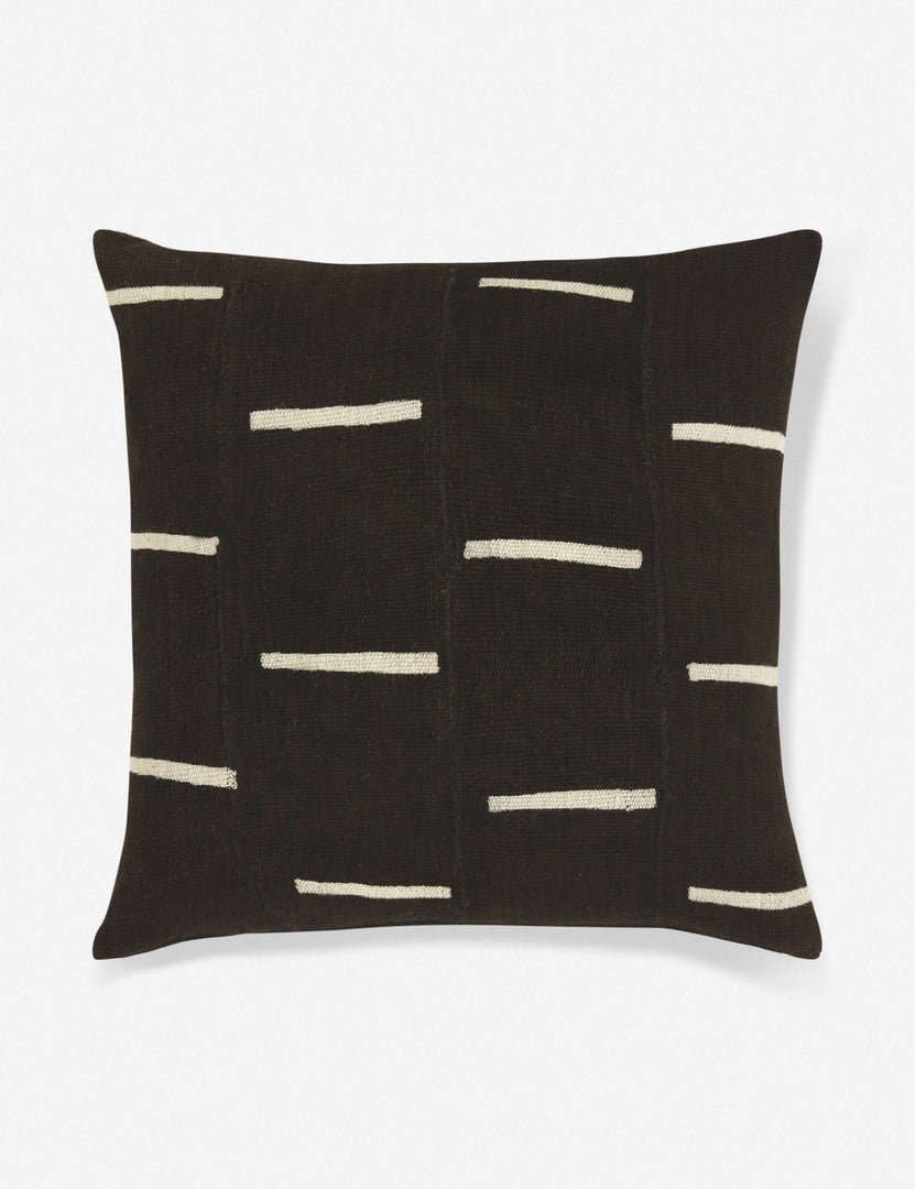 #color::black | Rainey mudcloth black and white pillow with a hidden zipper and gray linen back