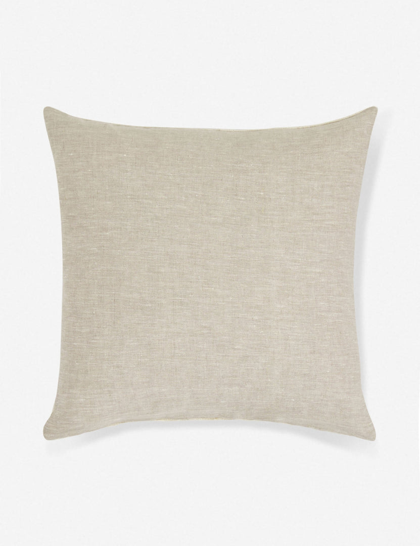 #color::ivory | View of the gray linen back on the Rainey mudcloth ivory and black pillow with a hidden zipper