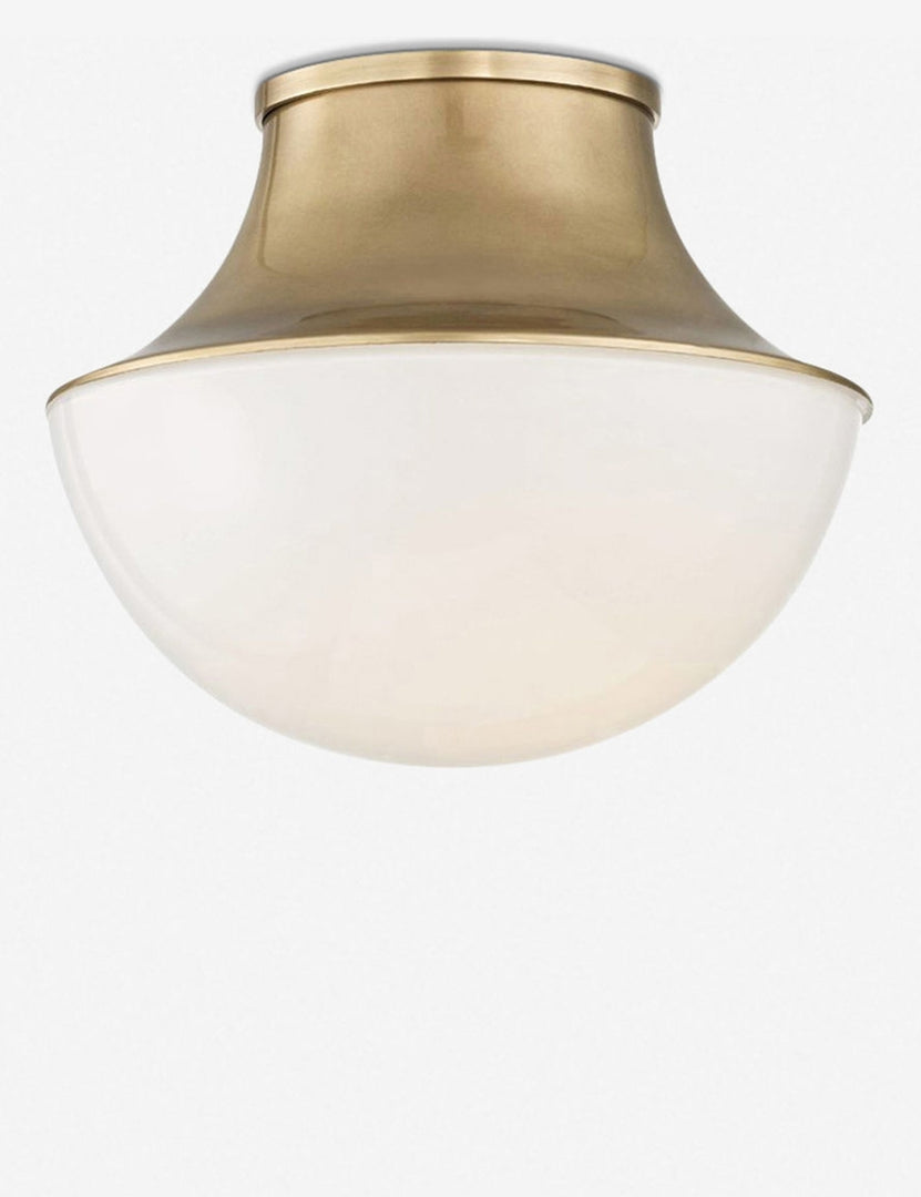 #color::brass | Randi curved brass Flush Mount Light with domed glass cover