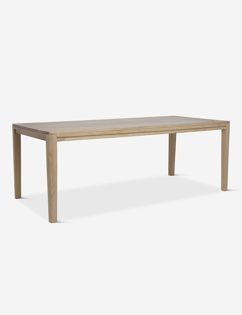 #color::oak #size::82-W | Angled view of the Reese oak wood rectangular dining table.