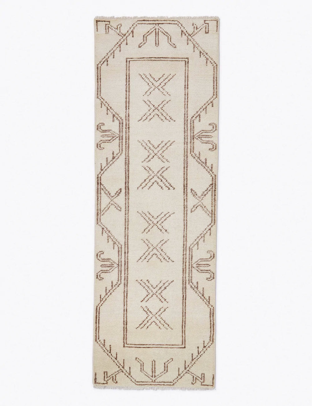 Rehya Neutral Geometric Wool Area Rug