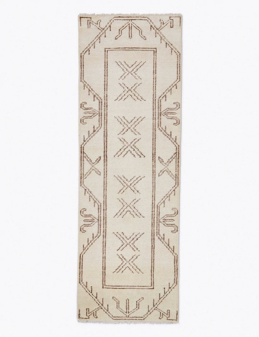 #size::2-6--x-8- | Rehya neutral geometric wool patterned runner rug