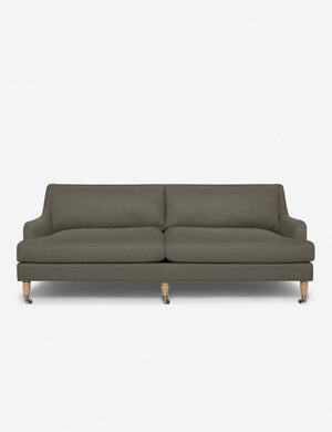 Rivington Loden Gray Linen sofa with low, sloping arms by Ginny Macdonald