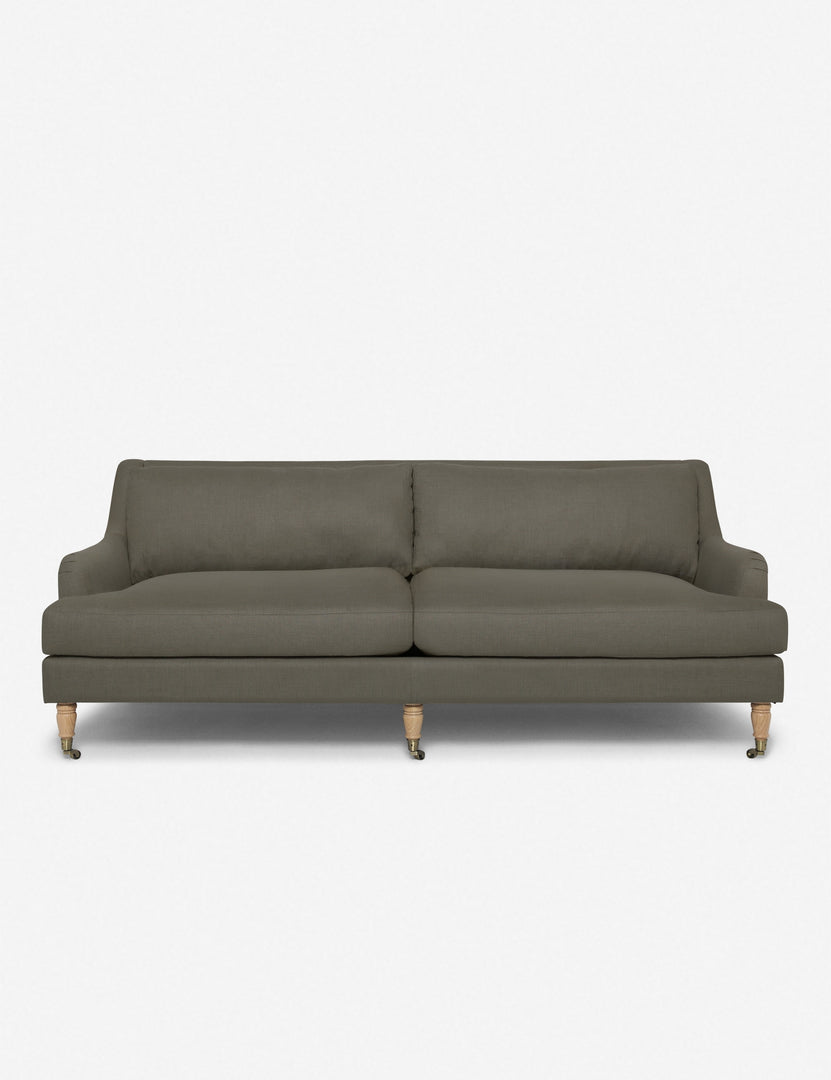 #size::72-W #size:84-W #color::loden #size::96-W | Rivington Loden Gray Linen sofa with low, sloping arms by Ginny Macdonald