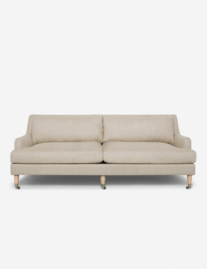 Rivington Stripe Linen sofa with low, sloping arms by Ginny Macdonald