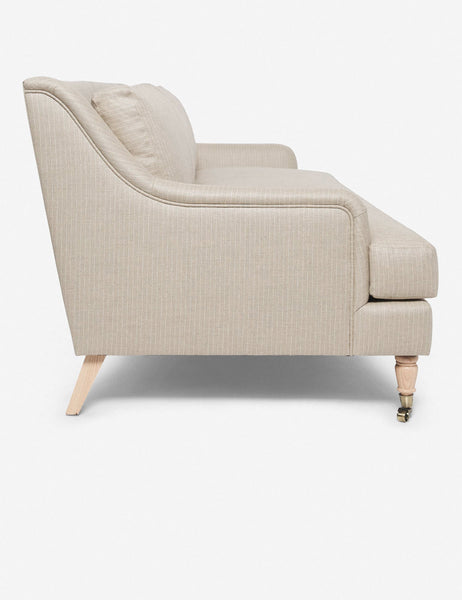 #size::72-W #size:84-W #color::stripe #size::96-W | Side of the Rivington Stripe Linen sofa