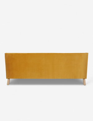 Back of the Rivington goldenrod velvet sofa