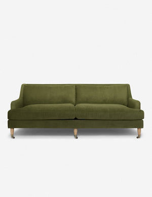 Rivington Jade Green Velvet sofa with low, sloping arms by Ginny Macdonald