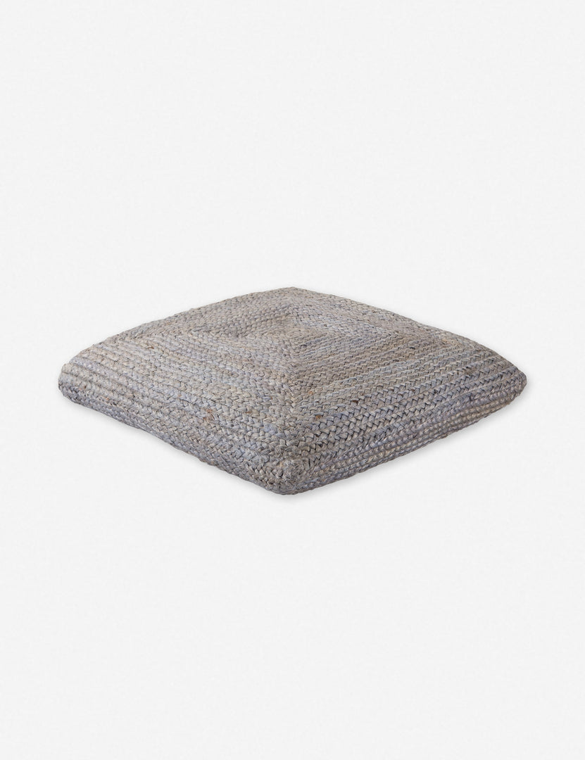 #color::light-gray | Angled view of the Candess light gray bohemian style jute Floor Pillow