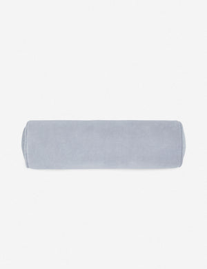 Sabine ice blue velvet cylindrical bolster pillow