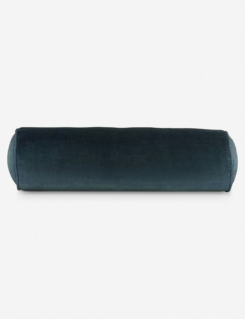 #color::navy | Sabine navy velvet cylindrical bolster pillow