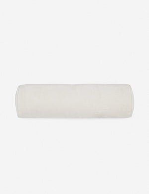 Sabine white velvet cylindrical bolster pillow
