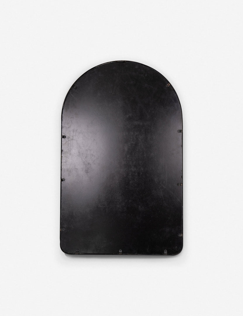 #color::black #size::38--x-24- | Rear view of the Shashenka arched wall mirror with black frame
