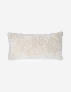 Samaire shearling white plush lumbar pillow