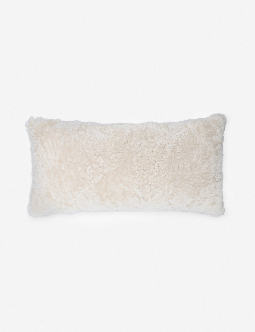 | Samaire shearling white plush lumbar pillow