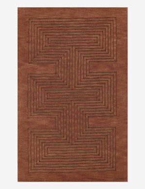 Simone brown tonal rug with striped geometric pattern