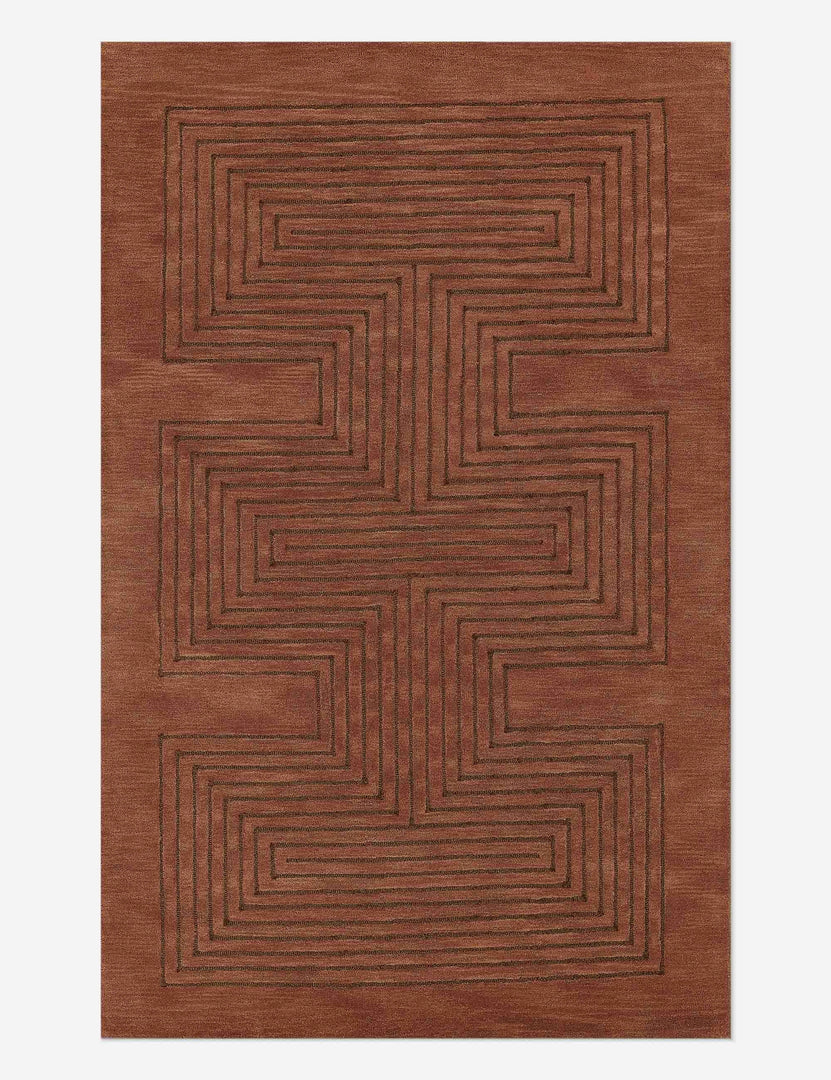 #size::2--x-3- #size::2-6--x-8- #size::3-6--x-5-6- #size::5--x-8- #size::8--x-10- #size::9--x-12- | Simone brown tonal rug with striped geometric pattern