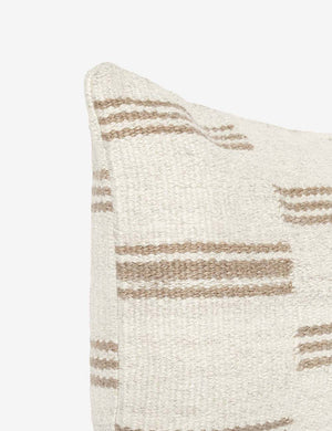 Corner of the Stripe break natural and cream lumbar pillow by Sarah Sherman Samuel