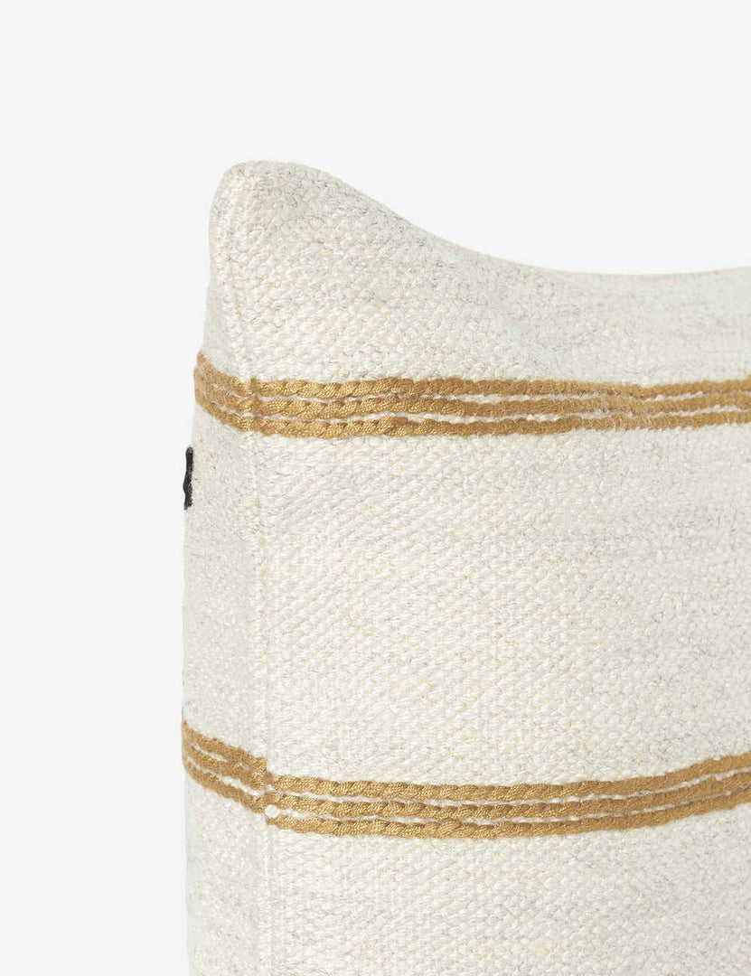 #style::lumbar | Corner of the Iconic ivory stripe square pillow 