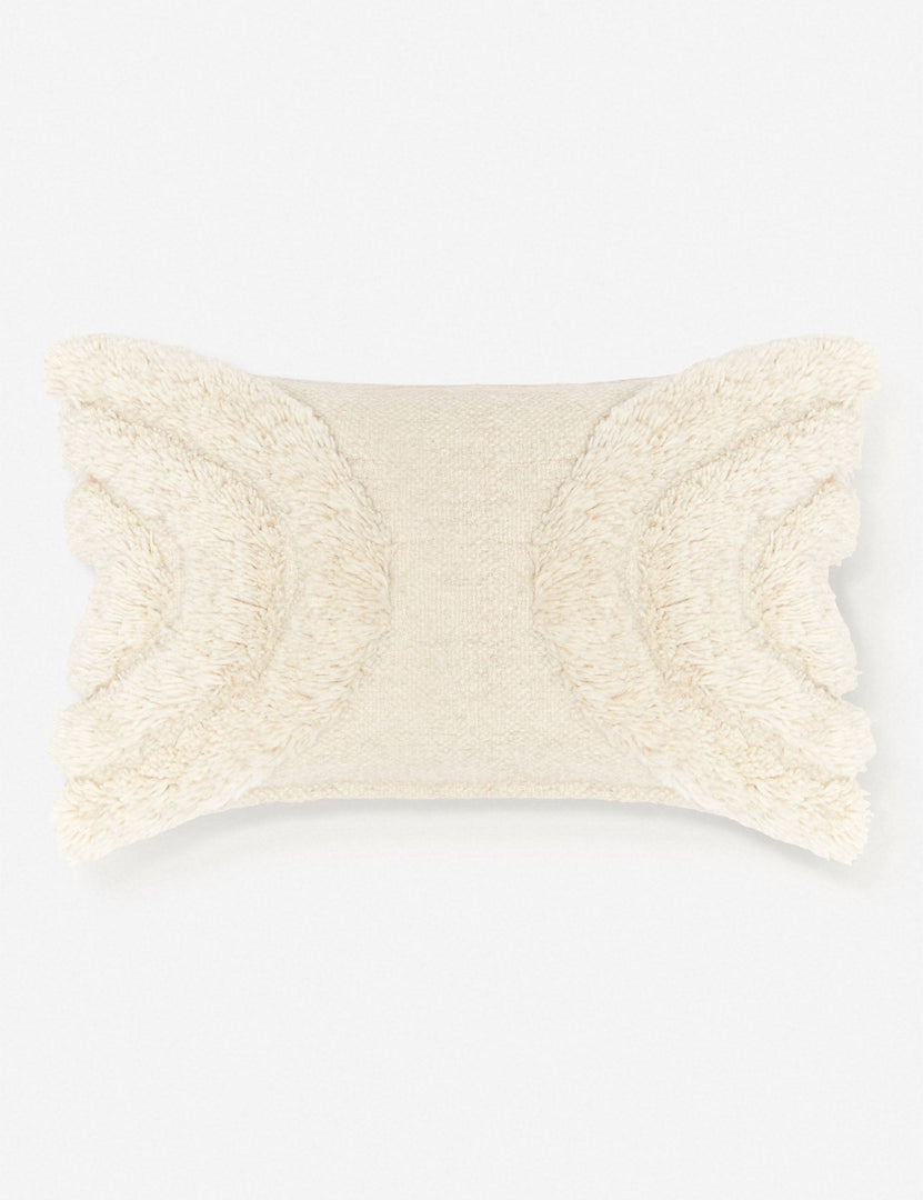 #color::natural #size::lumbar | Arches ivory high-low textured plush lumbar pillow by Sarah Sherman Samuel