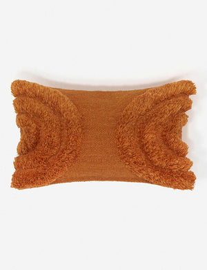 Arches rust orange high-low textured plush lumbar pillow by Sarah Sherman Samuel