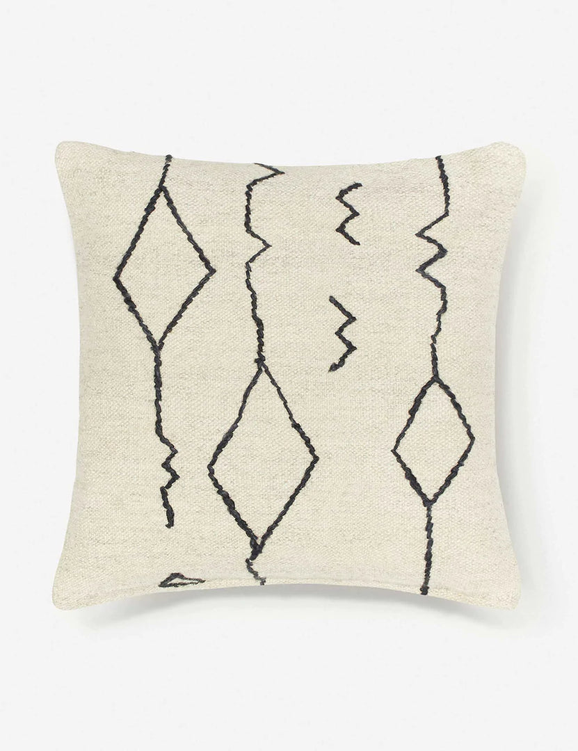 #color::black-&-natural #style::square | Moroccan black and natural beni ourain inspired square flat weave pillow by Sarah Sherman Samuel