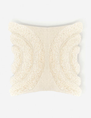 Arches ivory high-low textured plush square pillow by Sarah Sherman Samuel