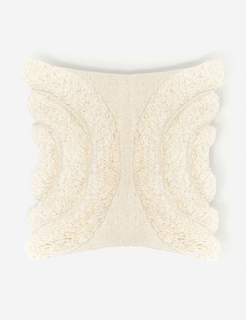 #color::natural #size::square | Arches ivory high-low textured plush square pillow by Sarah Sherman Samuel