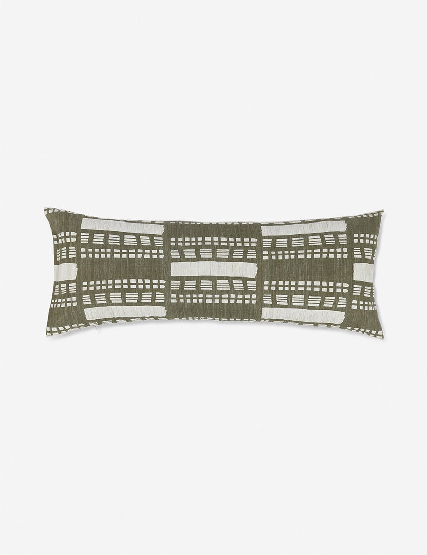 #size::14--x-40- | Stonewalk green geometric long lumbar throw pillow by Élan Byrd