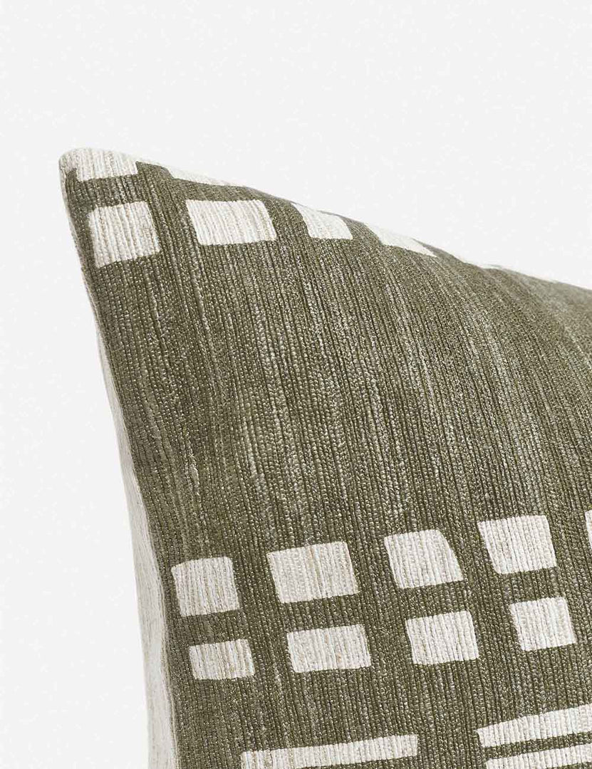 #size::14--x-40- | Corner of the Stonewalk green geometric long lumbar throw pillow by Élan Byrd