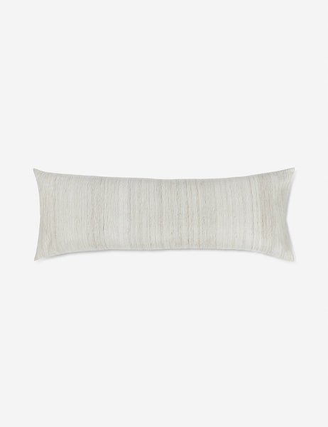 #size::14--x-40- | Rear view of the Stonewalk green geometric long lumbar throw pillow by Élan Byrd